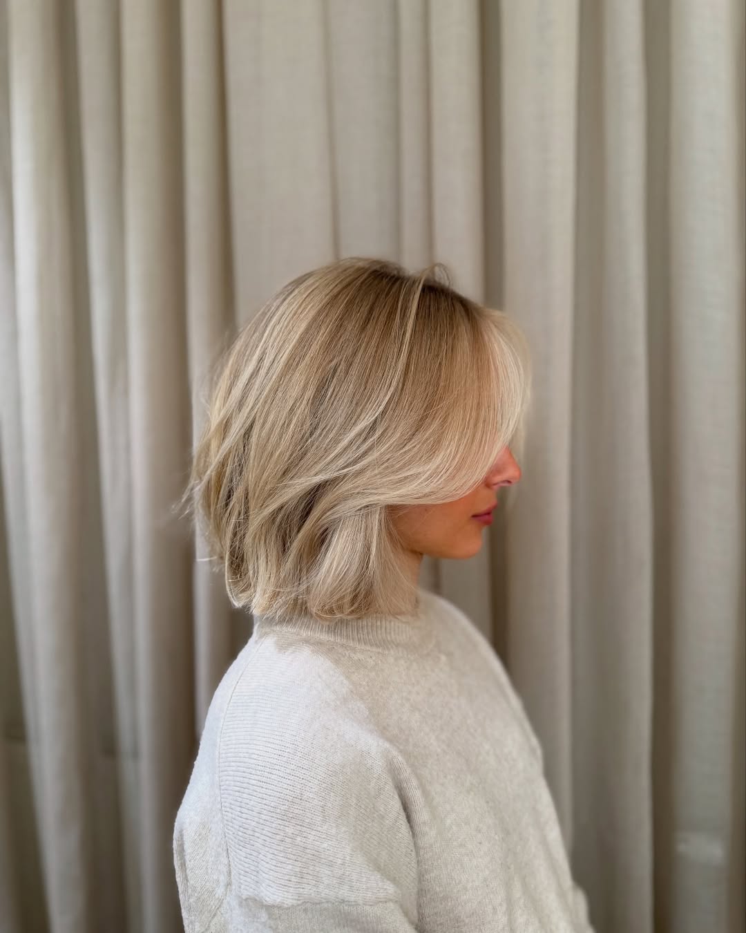 Textured Bronde Bob With Face-Framing Layers
