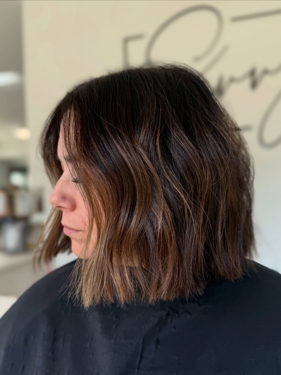 Textured Bronde Bob With Loose Waves