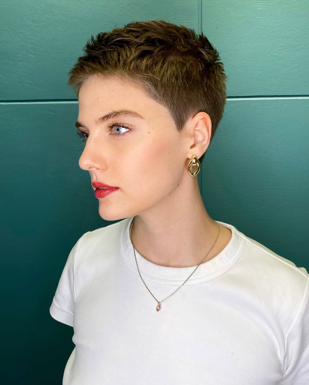 Textured Short Pixie With A Tapered Fade