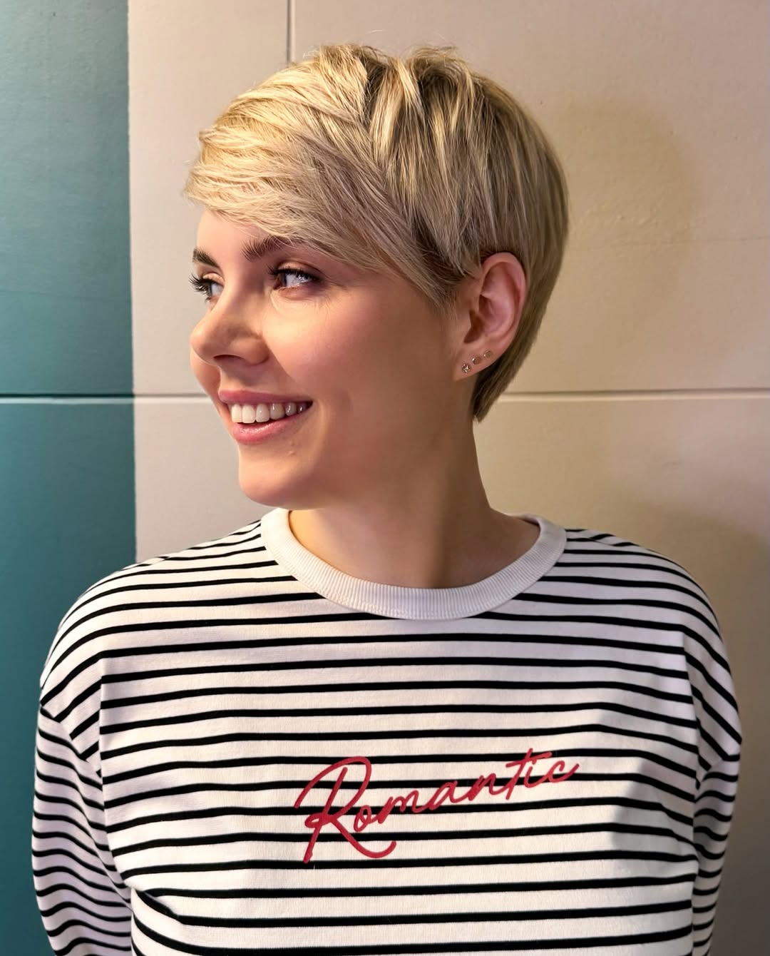 Tousled Blonde Pixie With Textured Layers