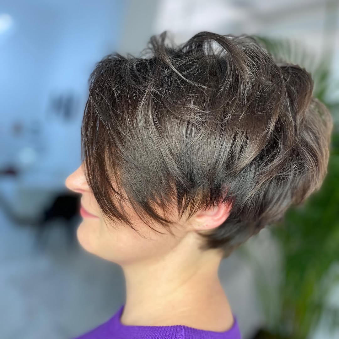 Tousled Pixie With Textured Layers And Side Bangs