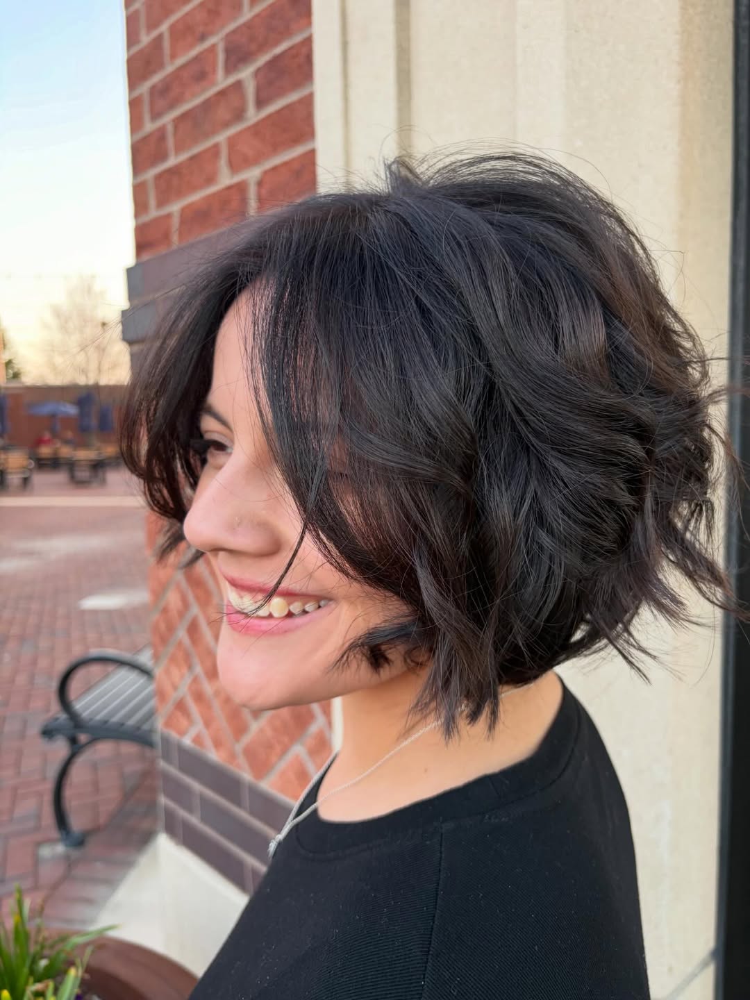 Tousled Textured Bob With Wispy Bangs