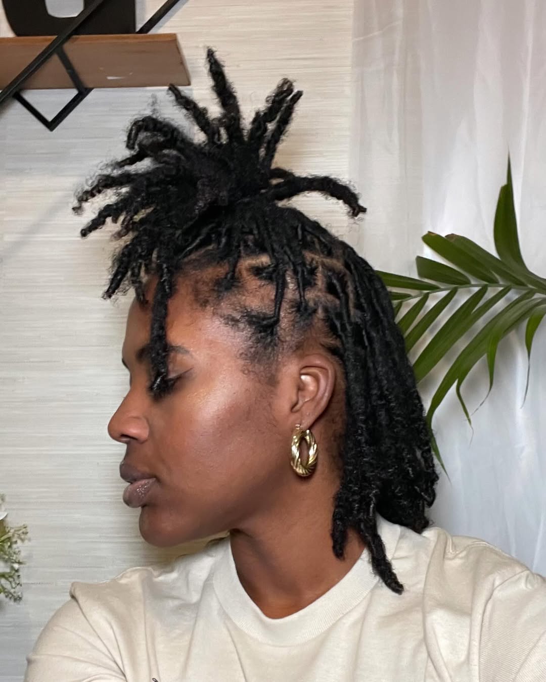 Updo Locs With Spiked Top