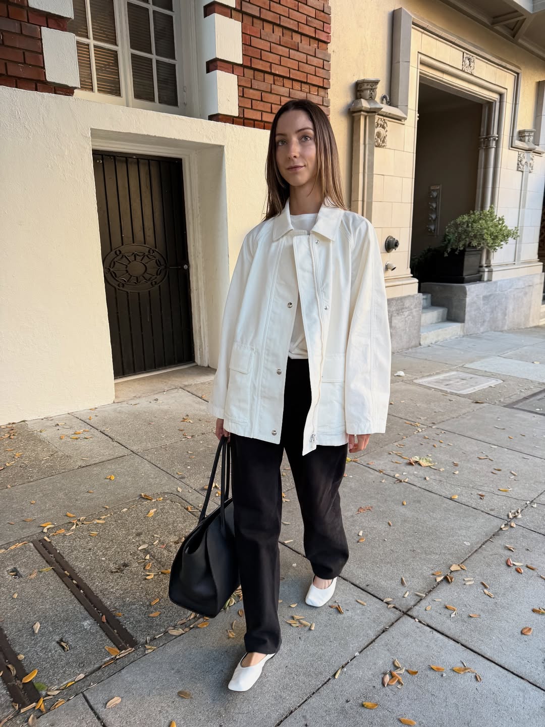 Utilitarian Chic Jacket With Wide Leg Trousers