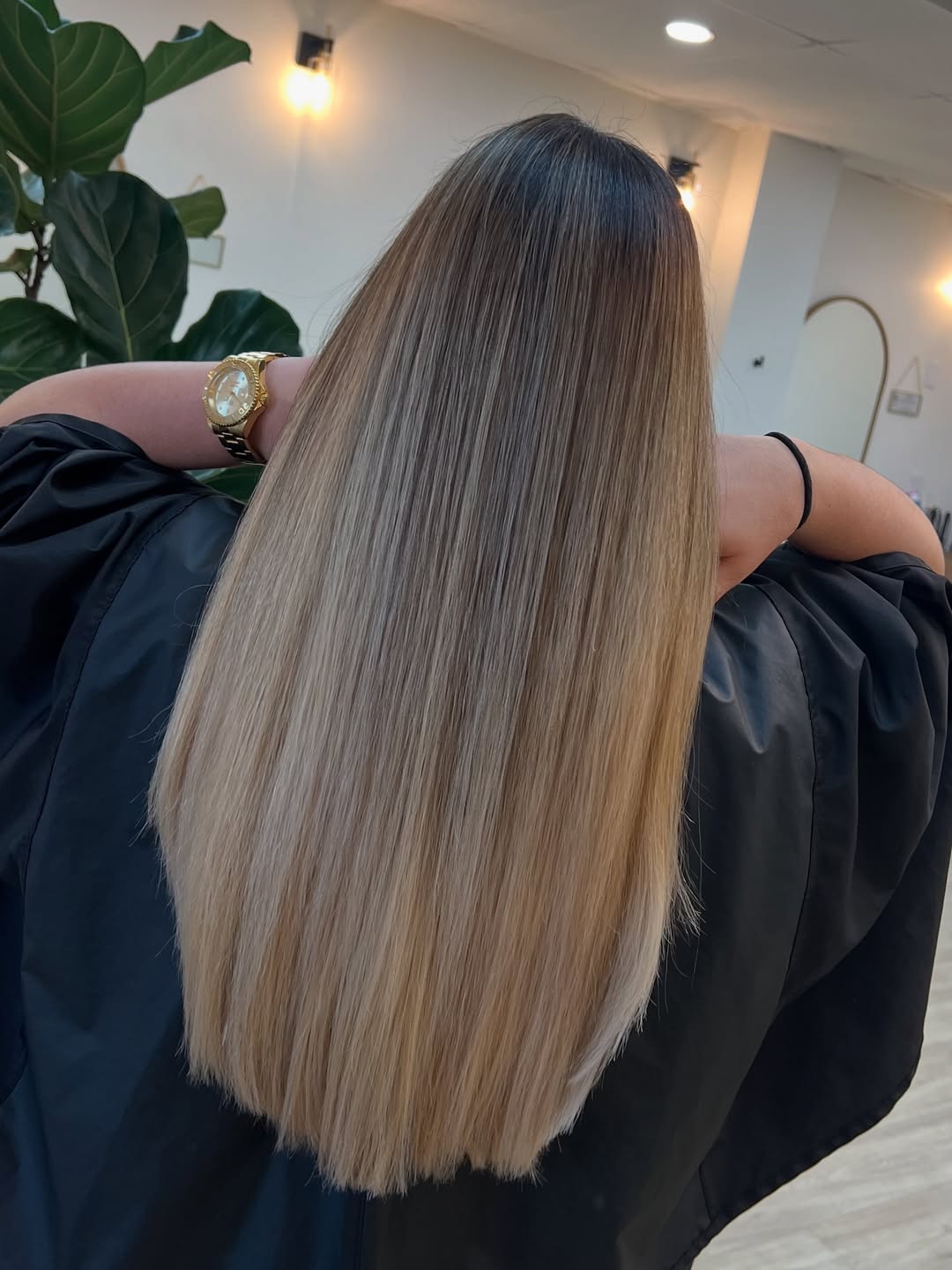 Vanilla Blonde Balayage With Shadow Root