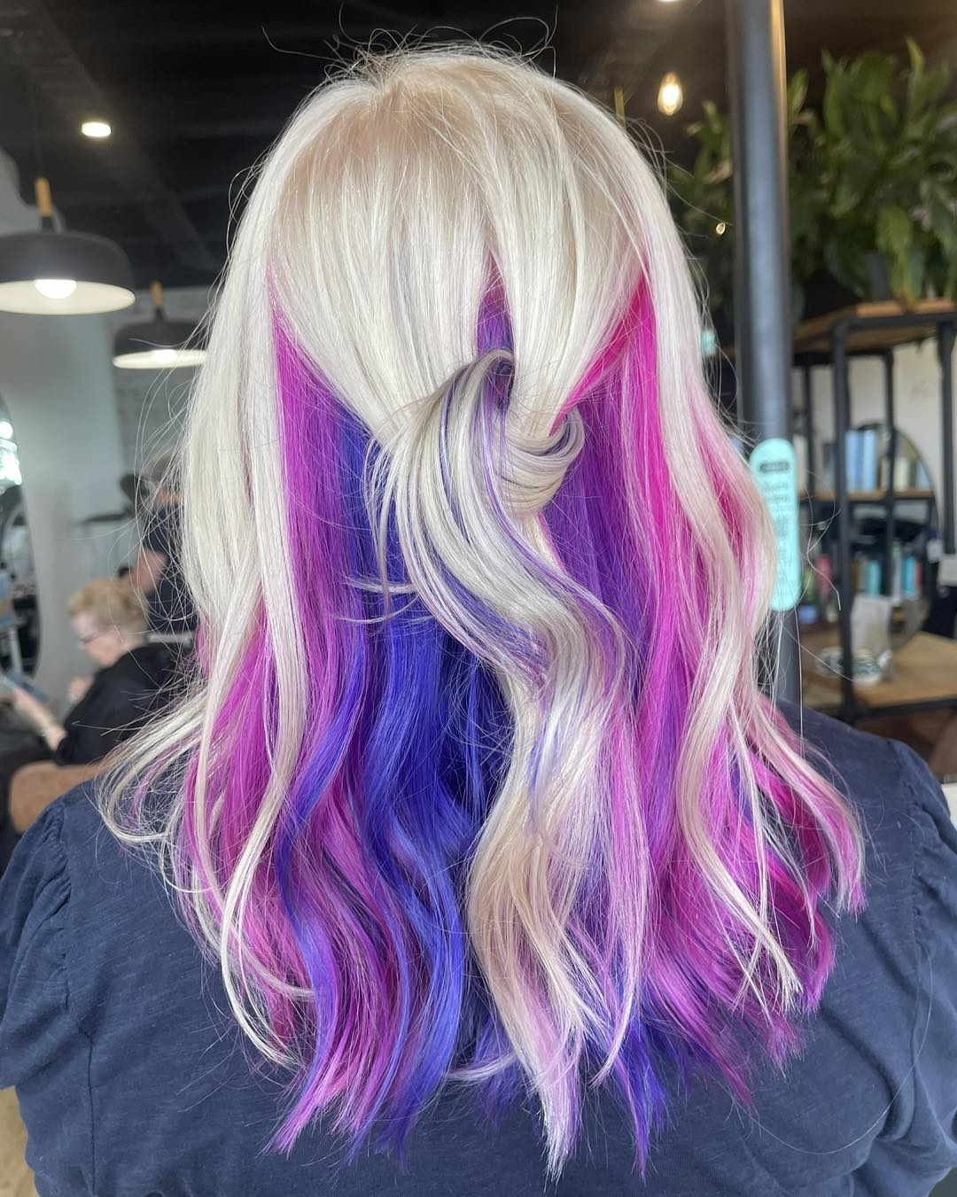 Vibrant Pink And Purple Peekaboo Highlights