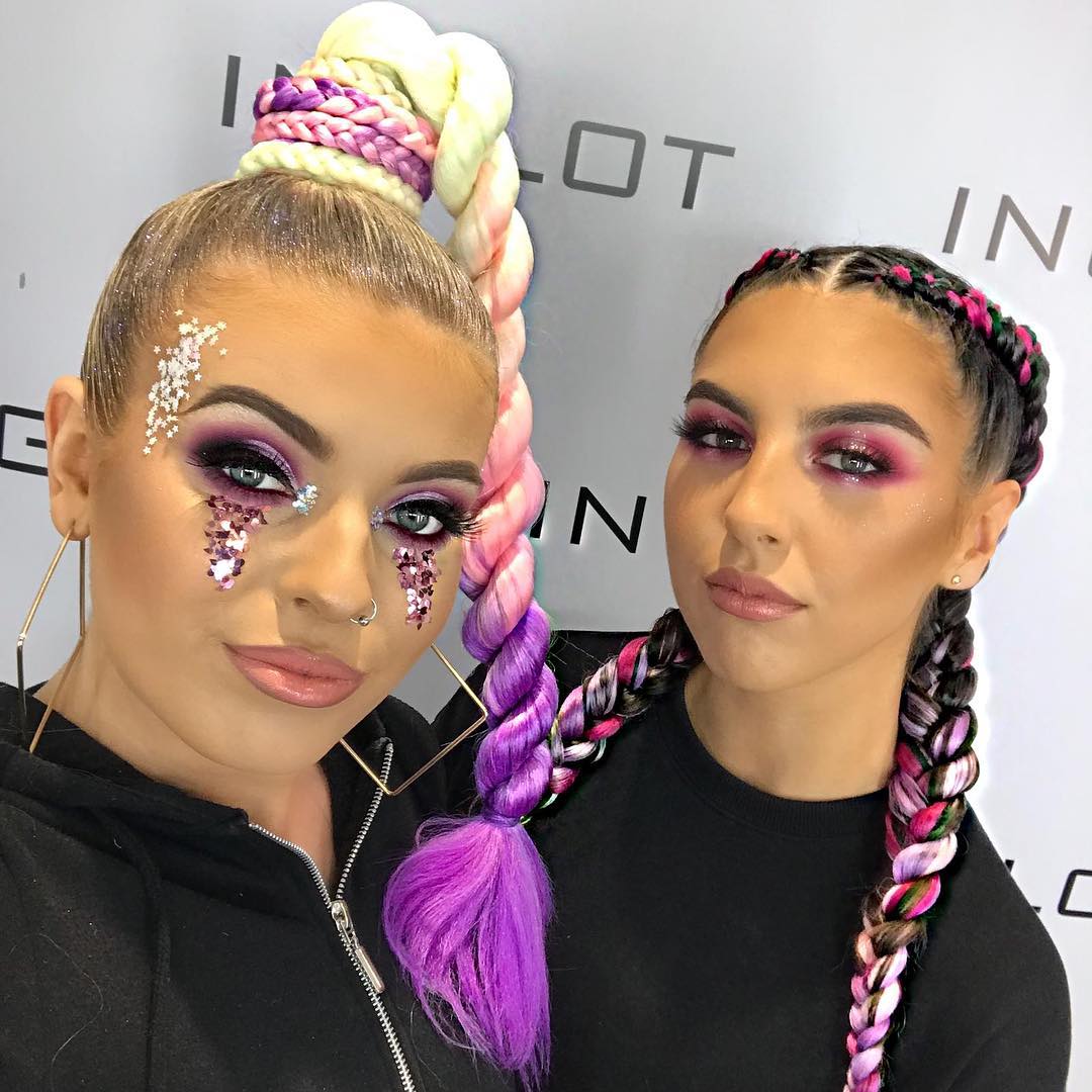 Vibrant Statement Braid With Sleek High Pony