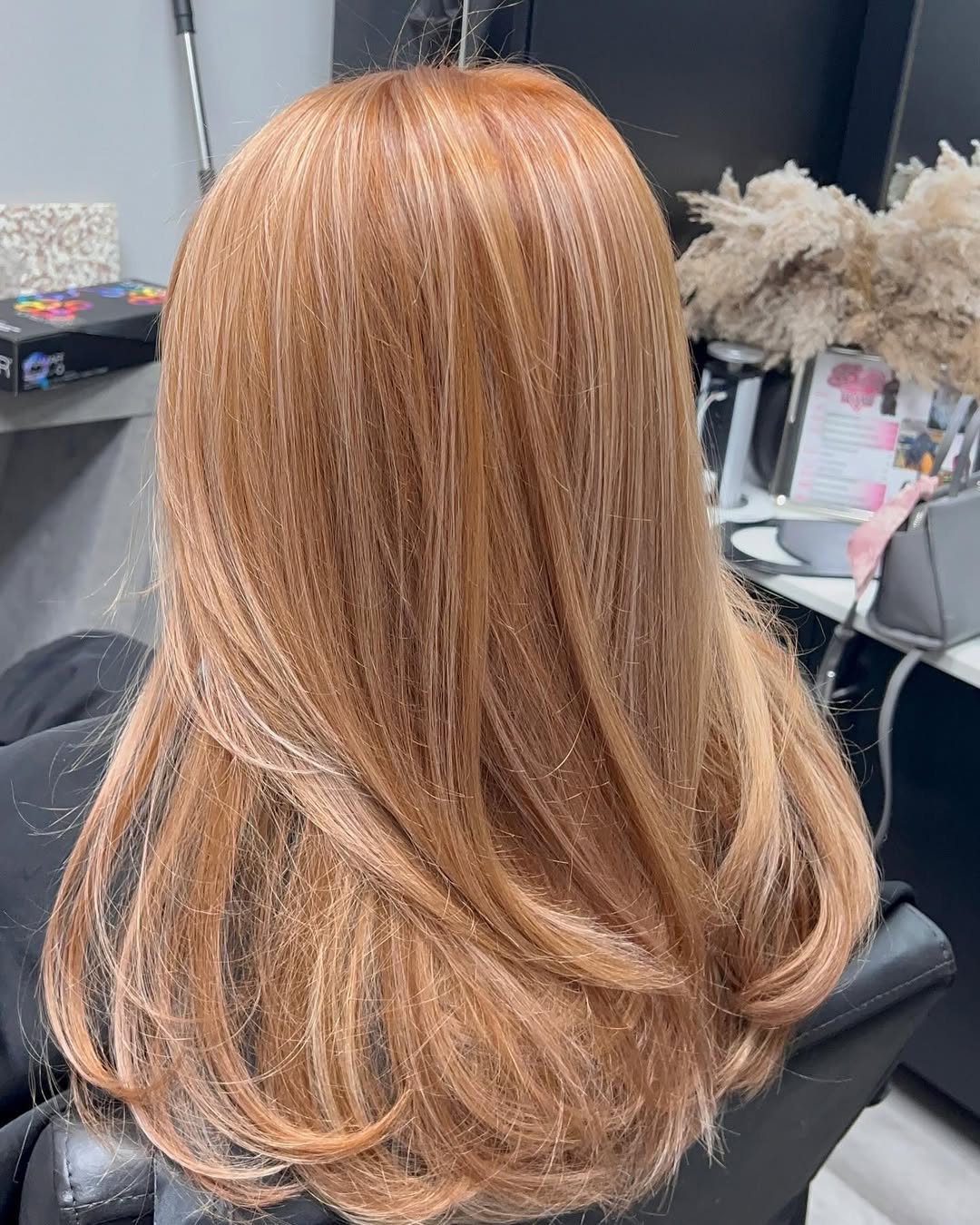 Vibrant Strawberry Blonde Layered Hair With Face Framing