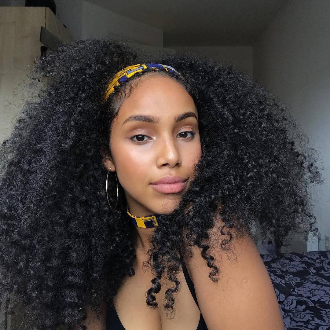 Voluminous Natural Curls With Ankara Headband
