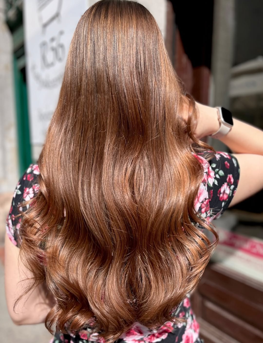 Warm Chestnut Balayage With Loose Waves