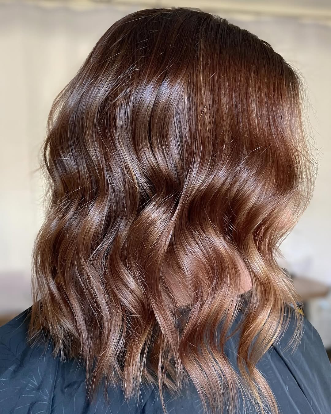 Warm Chestnut Balayage With Loose Waves
