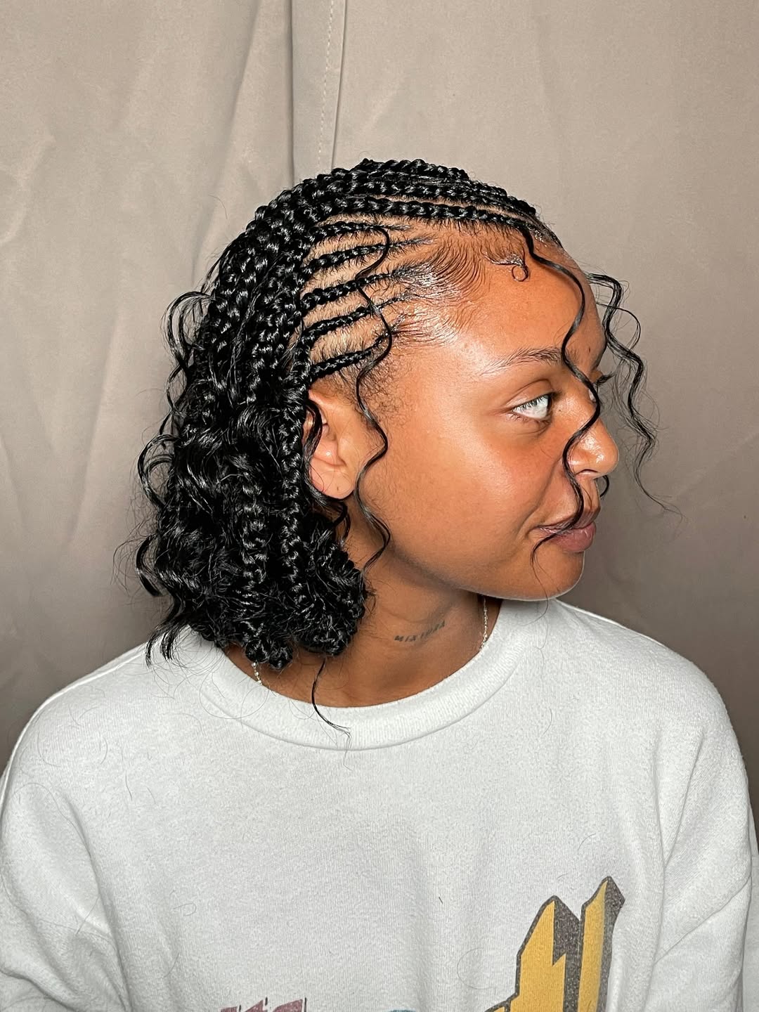 Wavy Braided Bob With Defined Baby Hairs