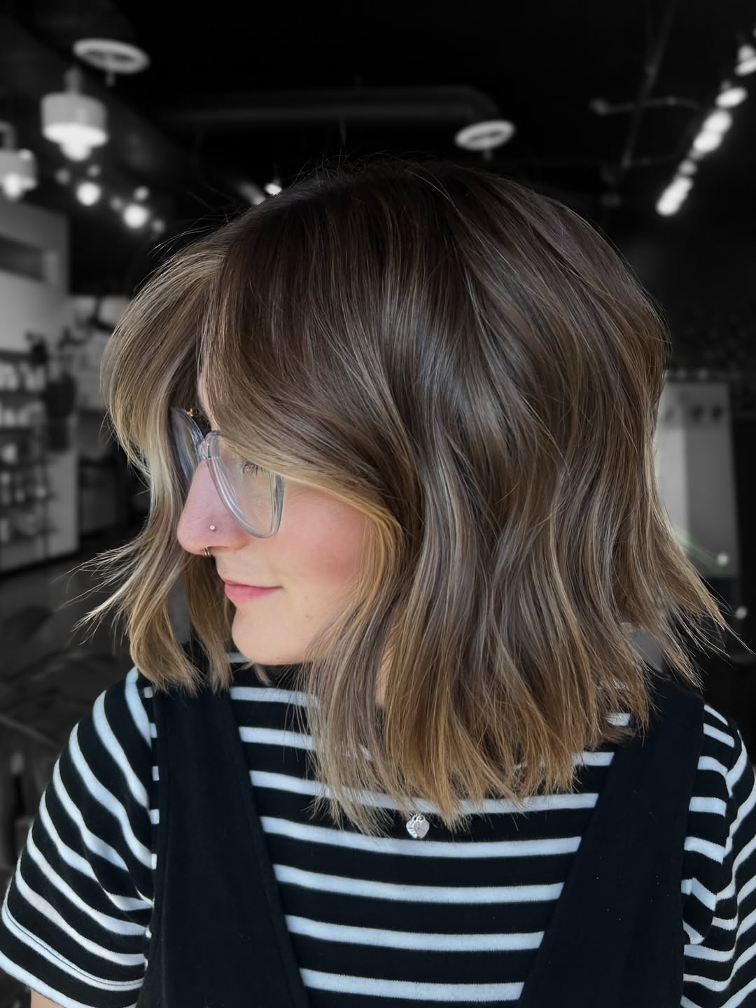 Wavy Caramel Blonde Bob With Soft Side Bangs
