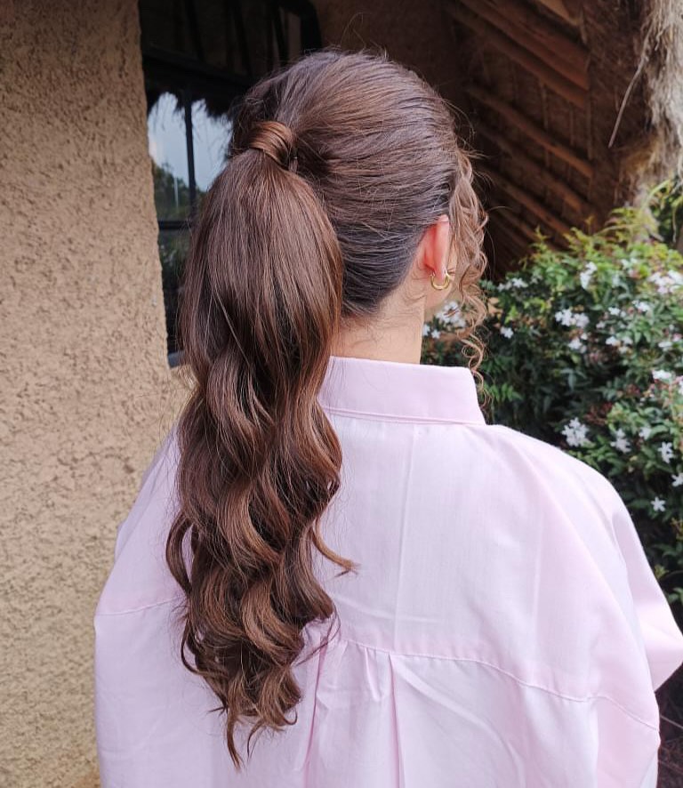 Wavy High Ponytail With Hair-Wrapped Base