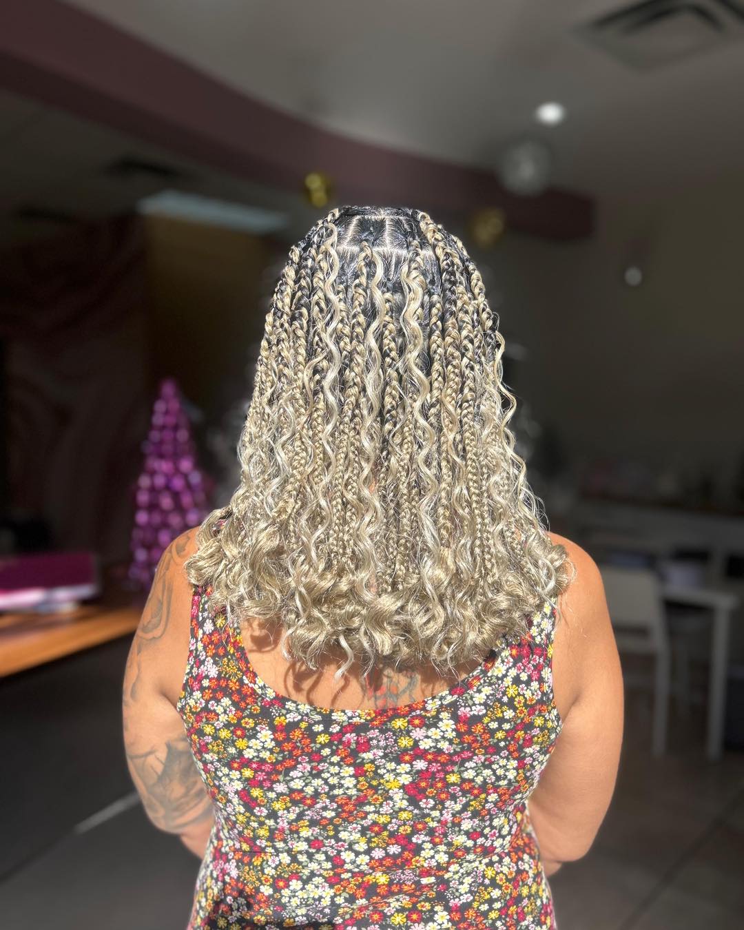 Wavy Honey Blonde Box Braids