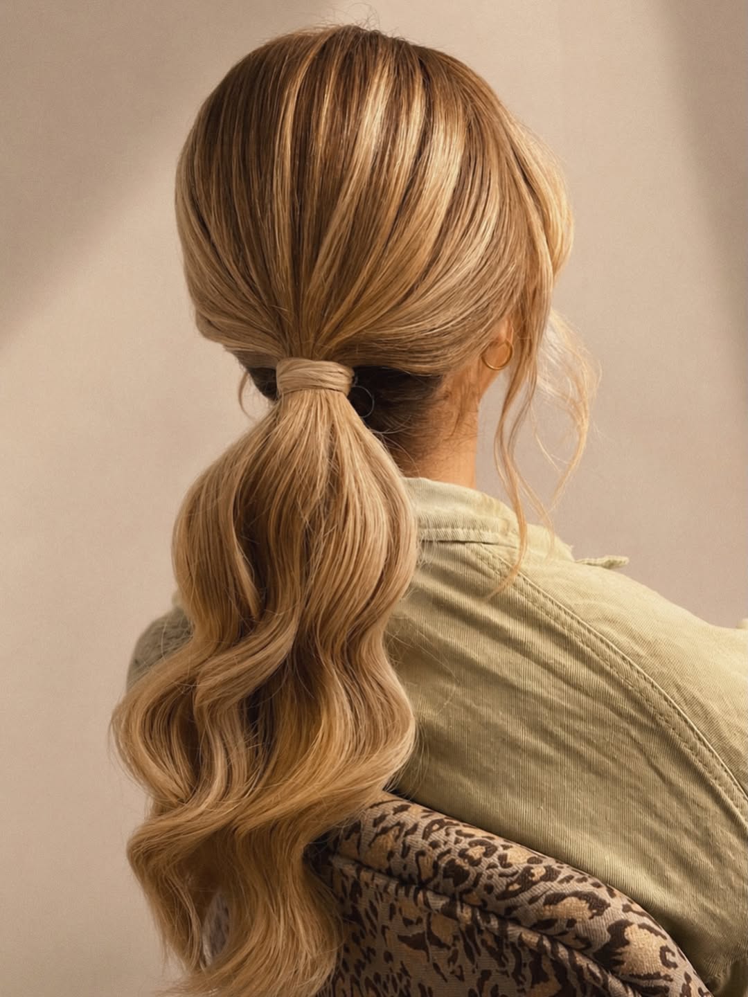 Wrapped High Ponytail With Defined Waves