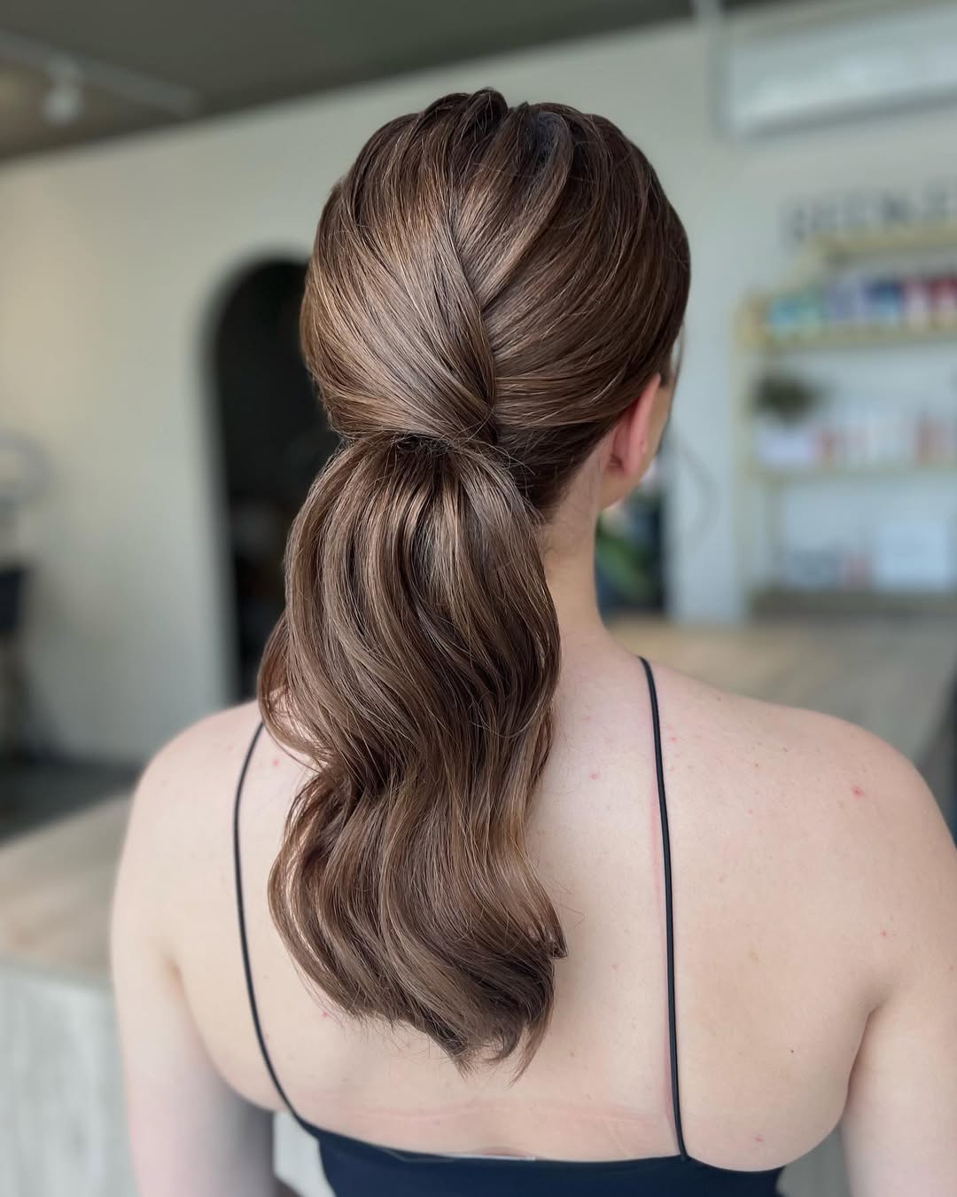 Wrapped Low Ponytail With Subtle Waves