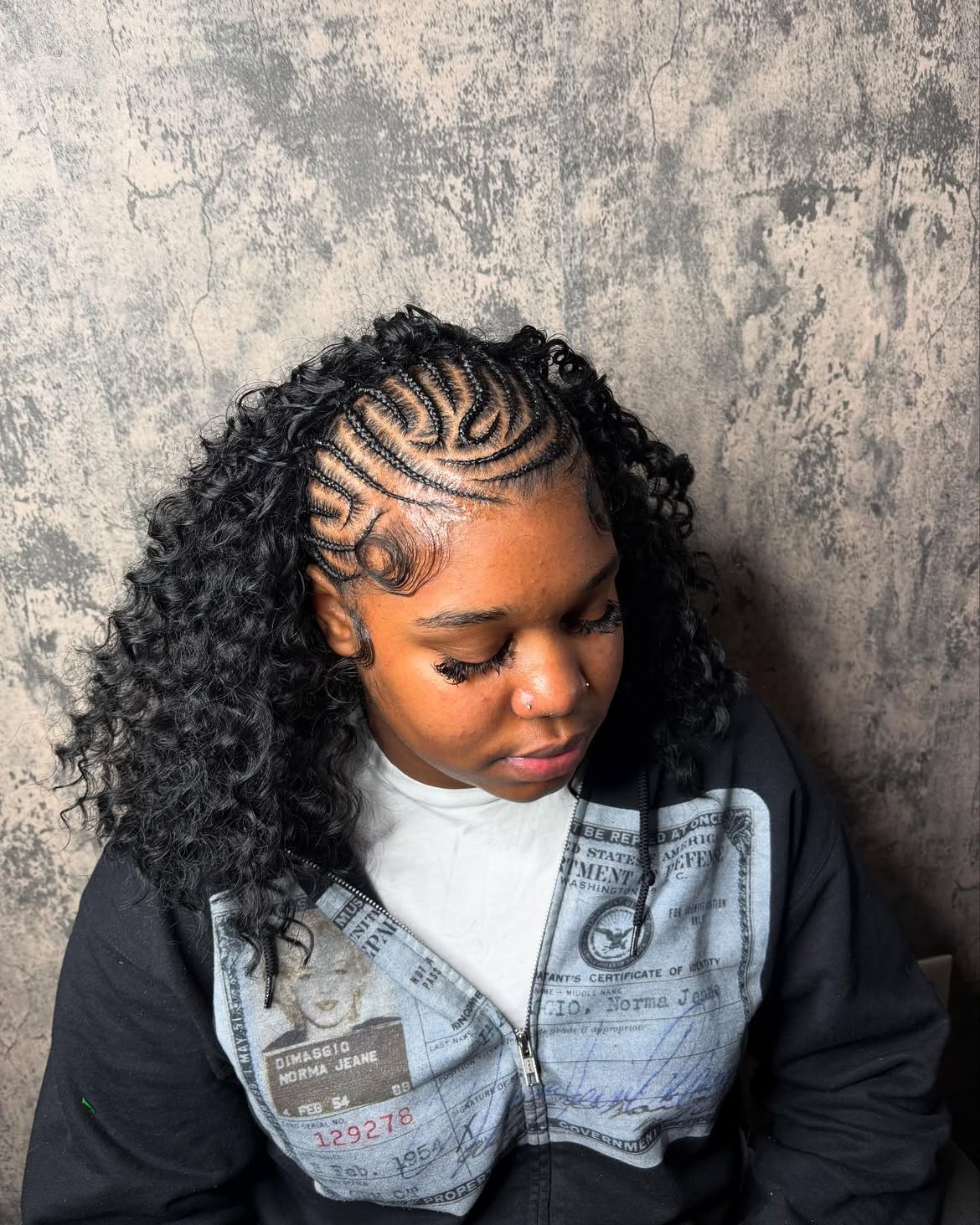 Artistic Fulani Braids With Curly Tendrils