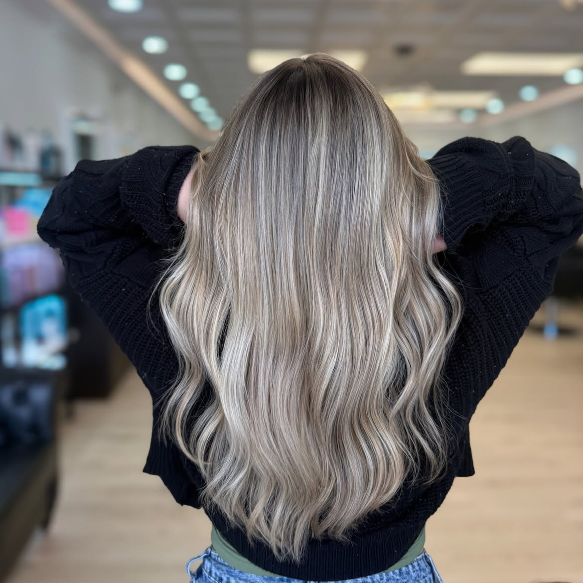 Ash Blonde Balayage With Loose Beach Waves