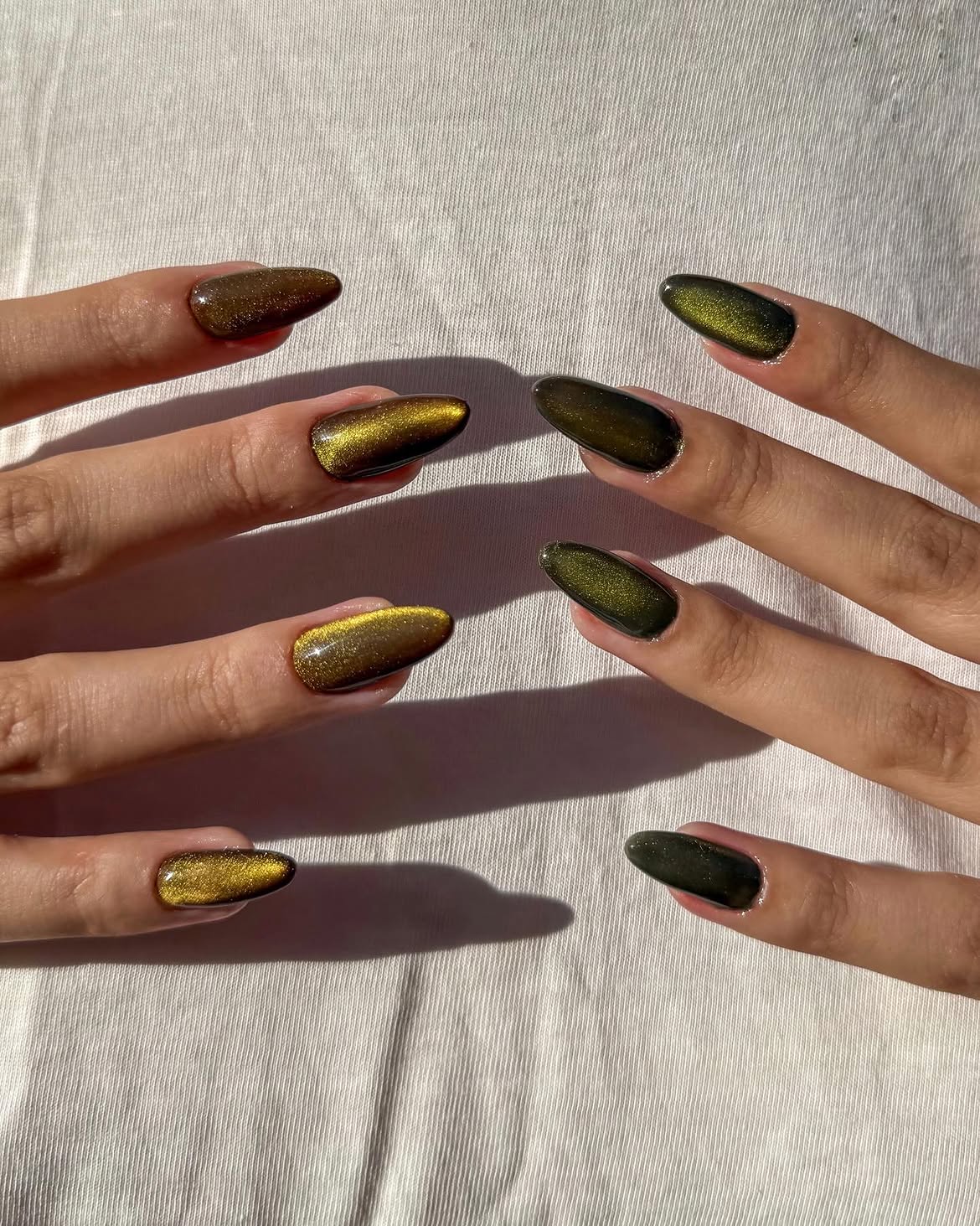 Autumn Cat Eye In Gold And Deep Olive