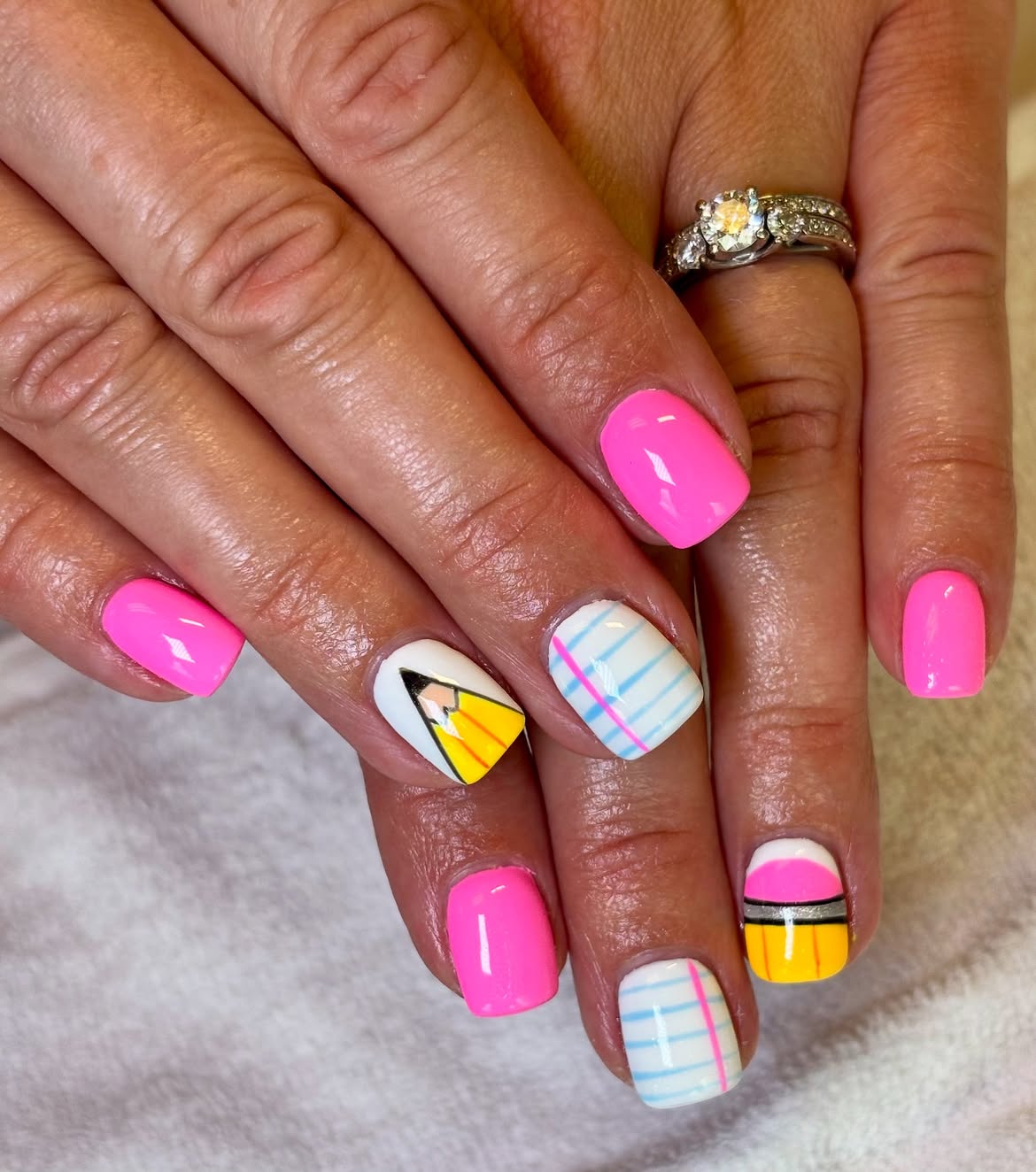 Back to School Pencil and Notebook Nails