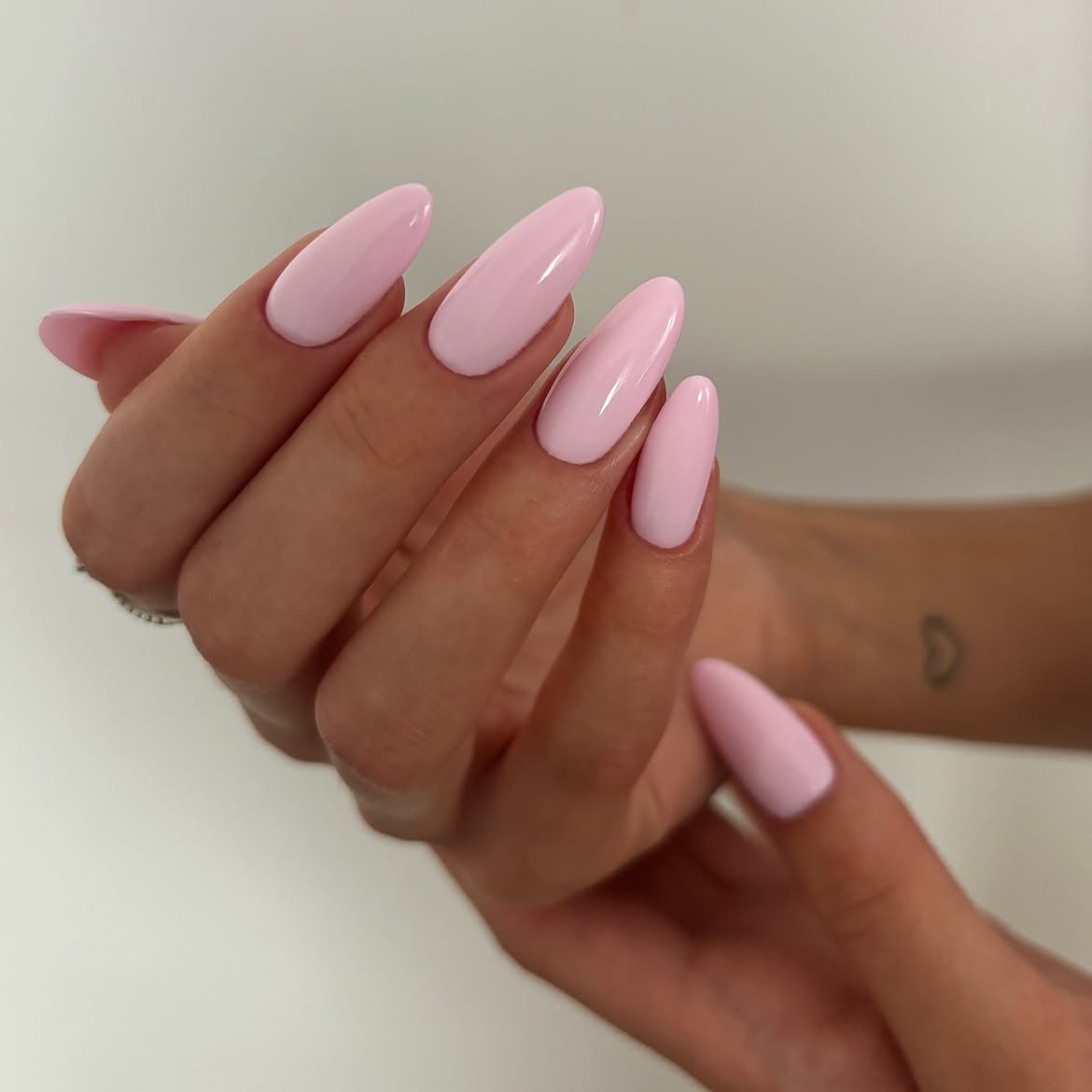 Ballet Slipper Pink Almond Glossy Nails