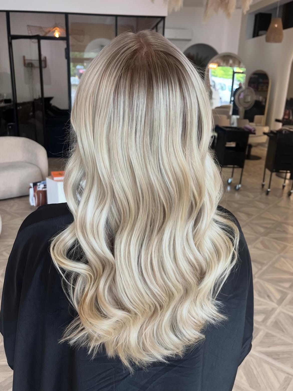 Beachy Blonde Waves with Rooted Depth