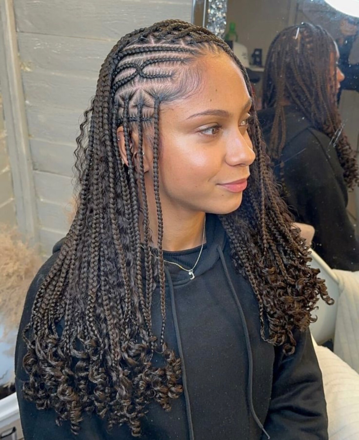 Beautiful Fulani Braids With Curly Ends