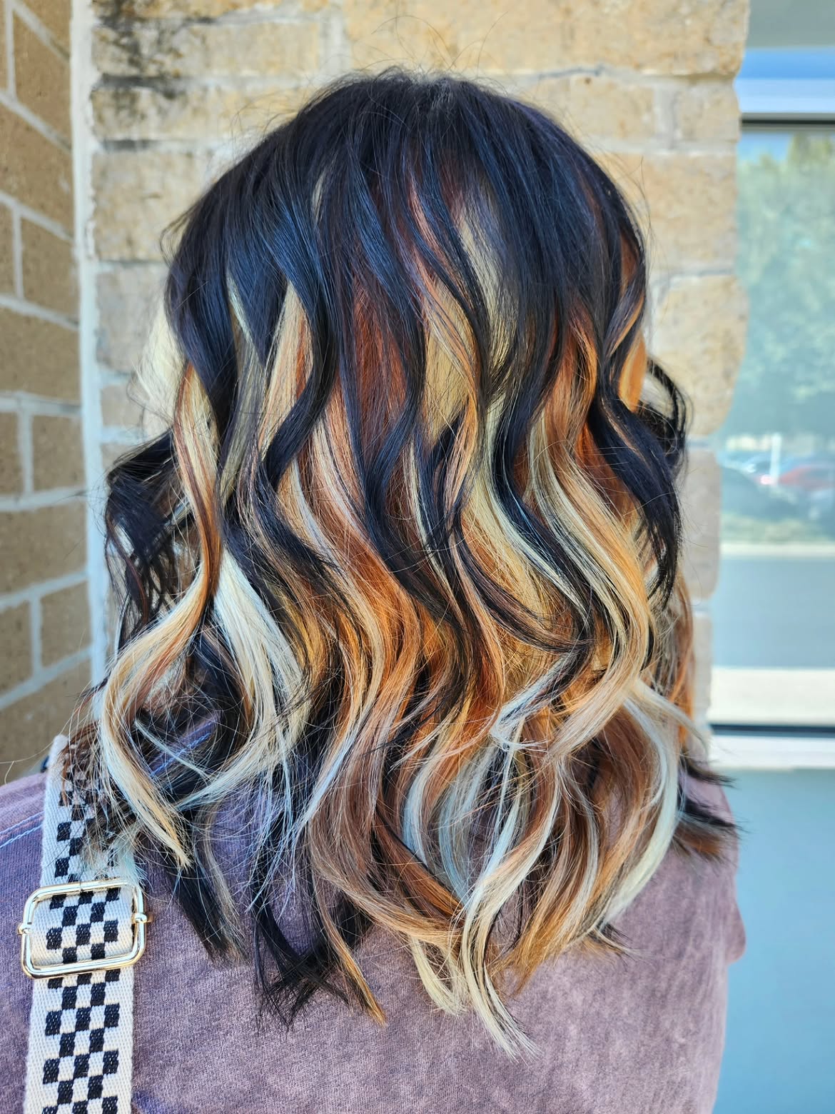 Bold Calico Hair With Beachy Waves