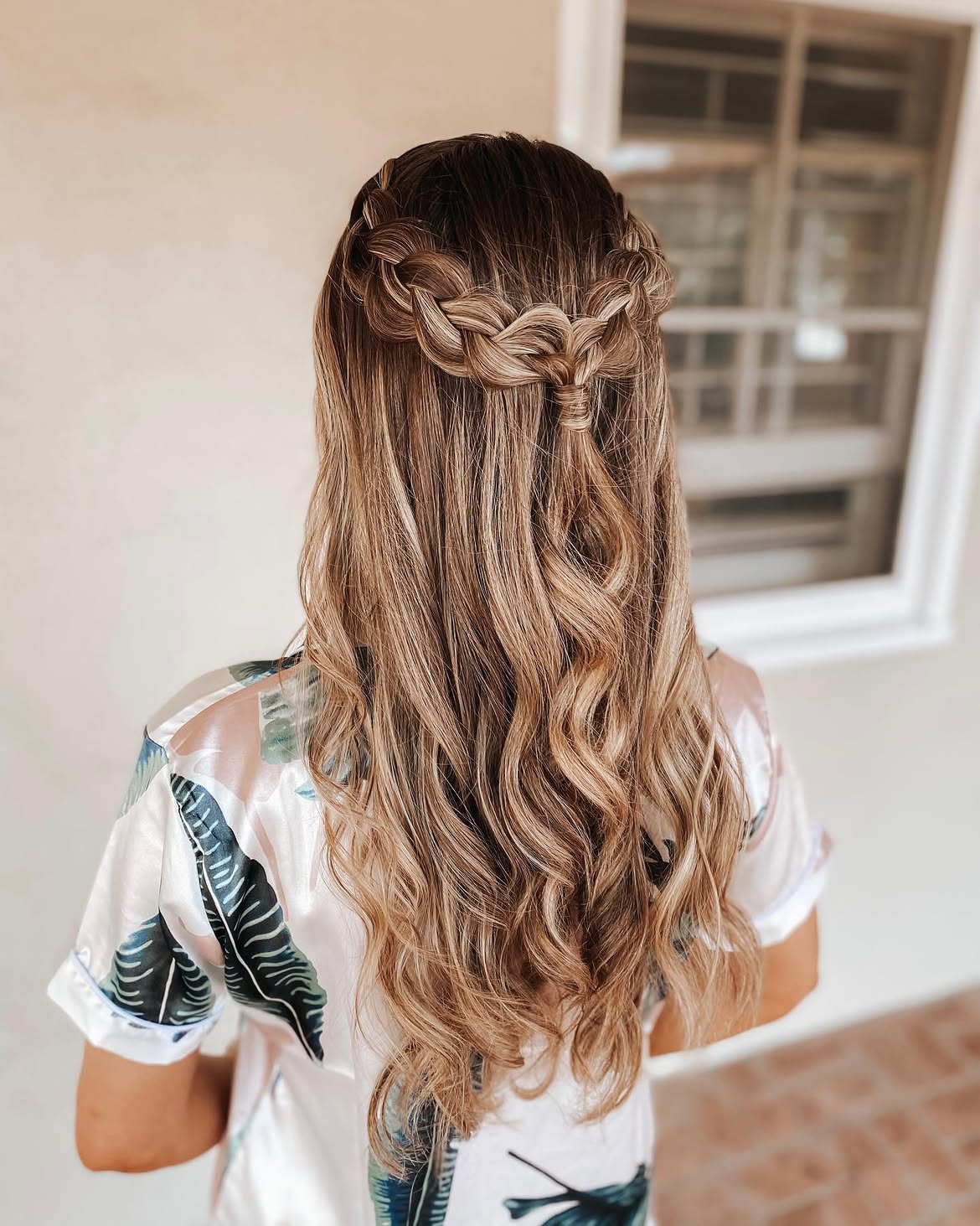 Braided Crown With Loose Curls
