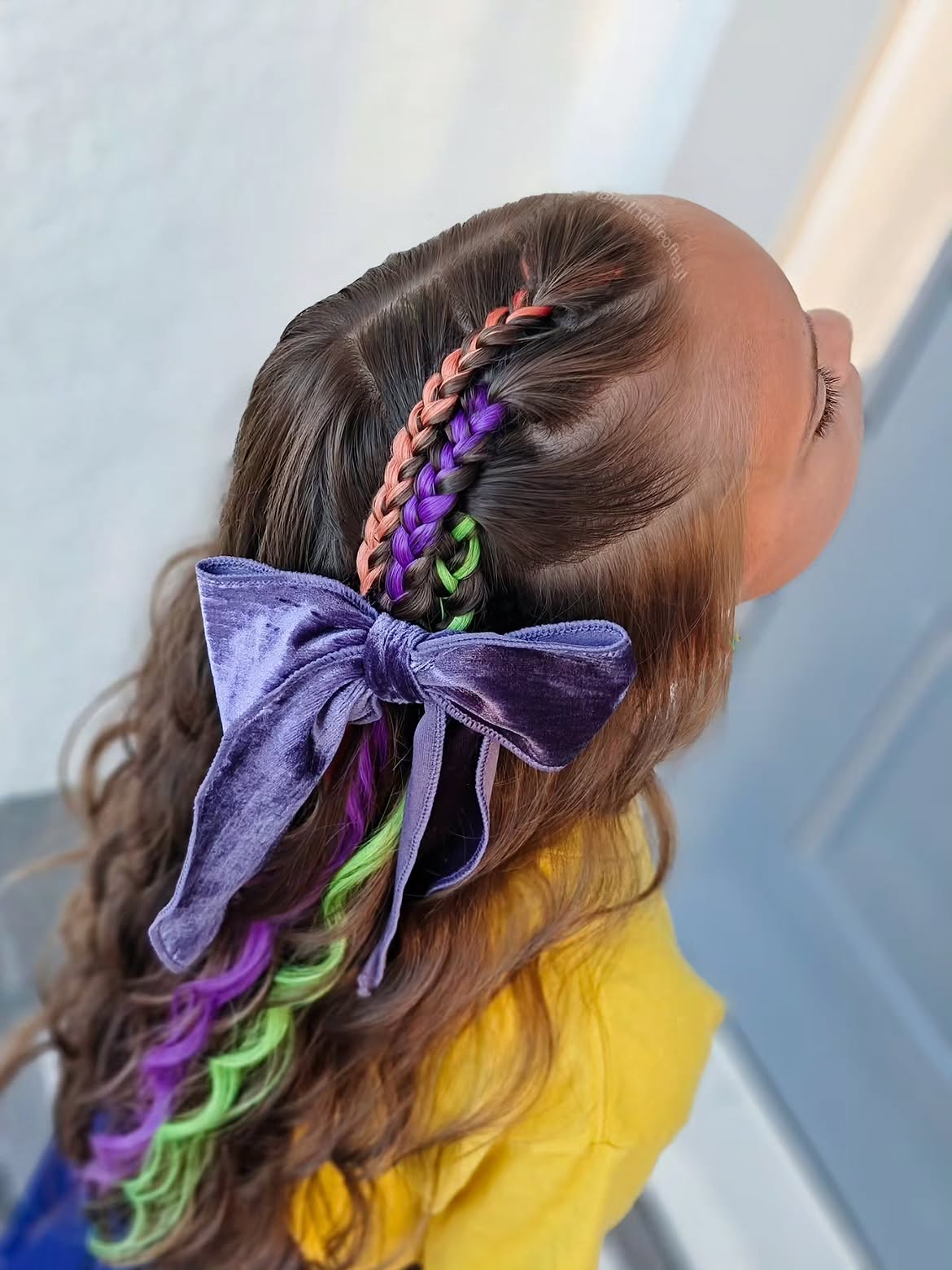 Braided Hair With Pastel & Neon Strands