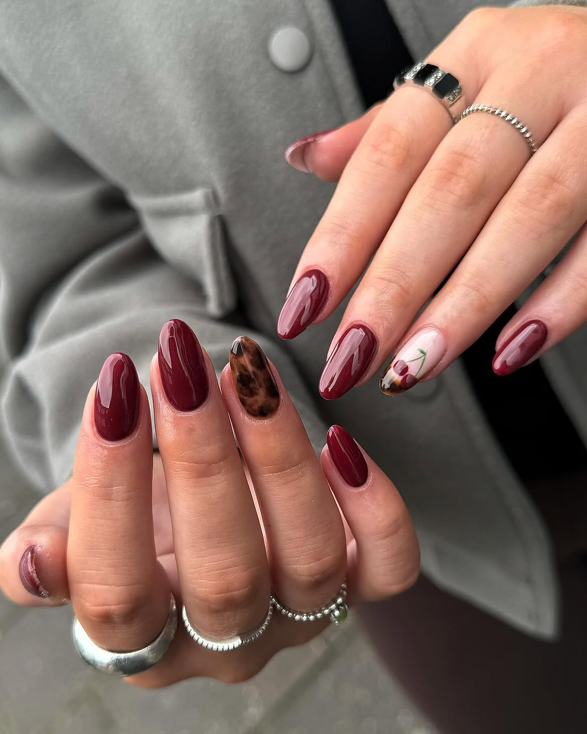 Burgundy Cranberry with Tortoiseshell Accent