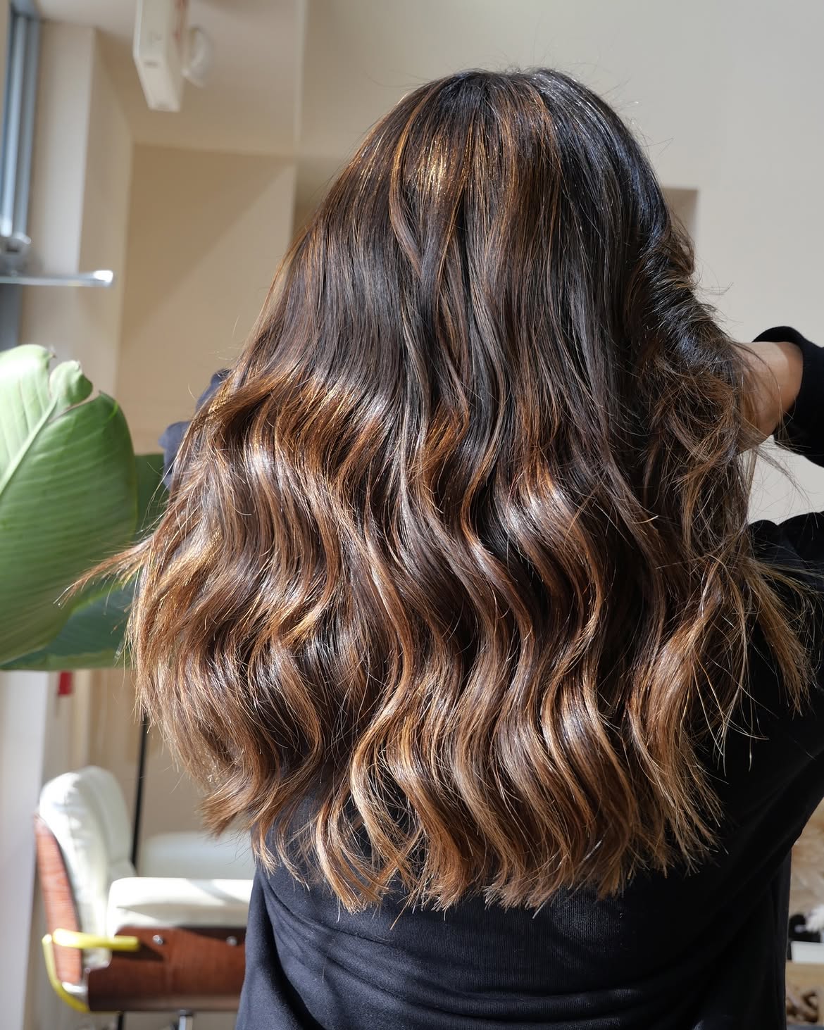 Caramel Balayage For Wavy Brown Hair