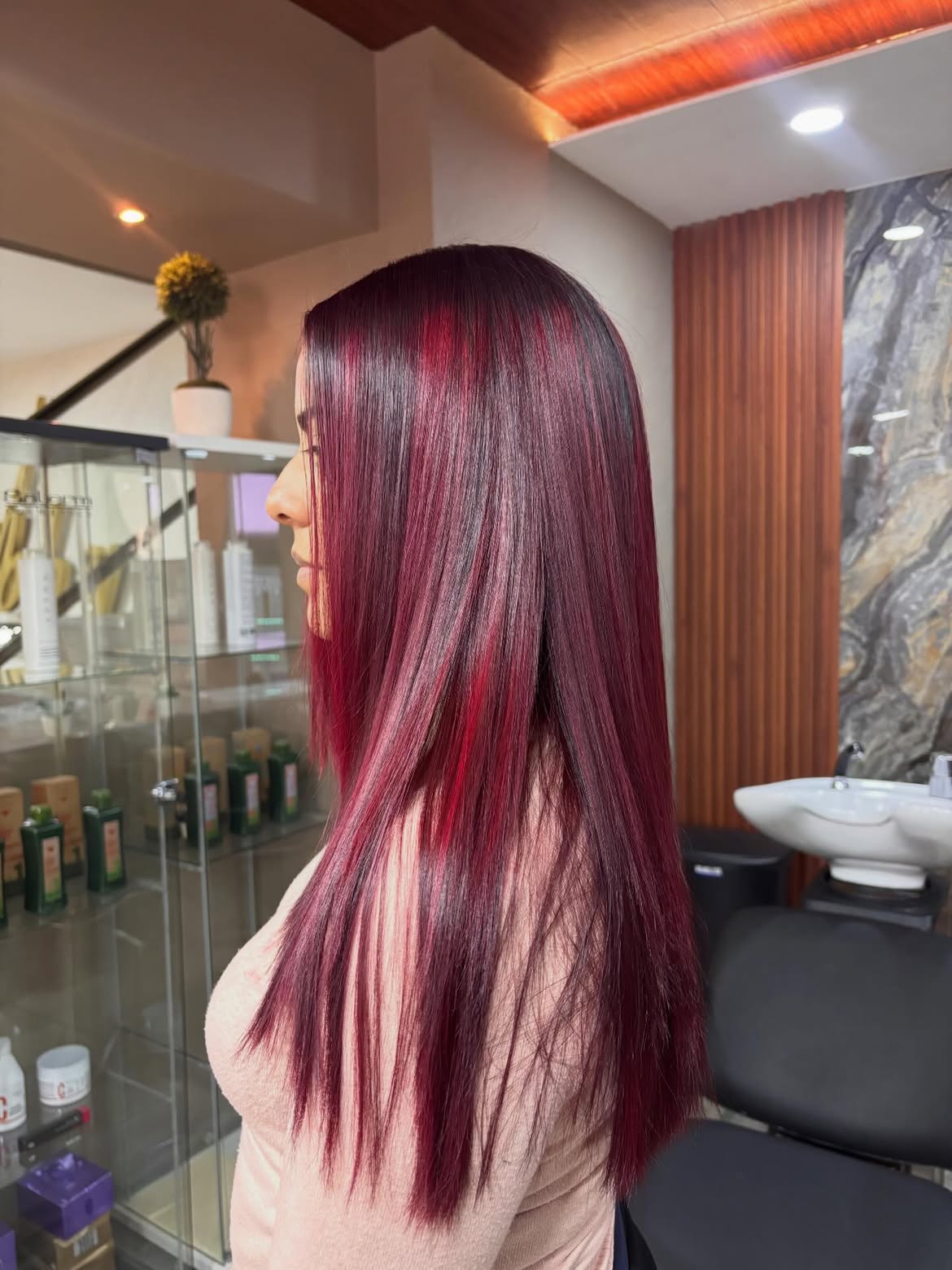 Cherry Cola Red Hair With Bold Red Undertones