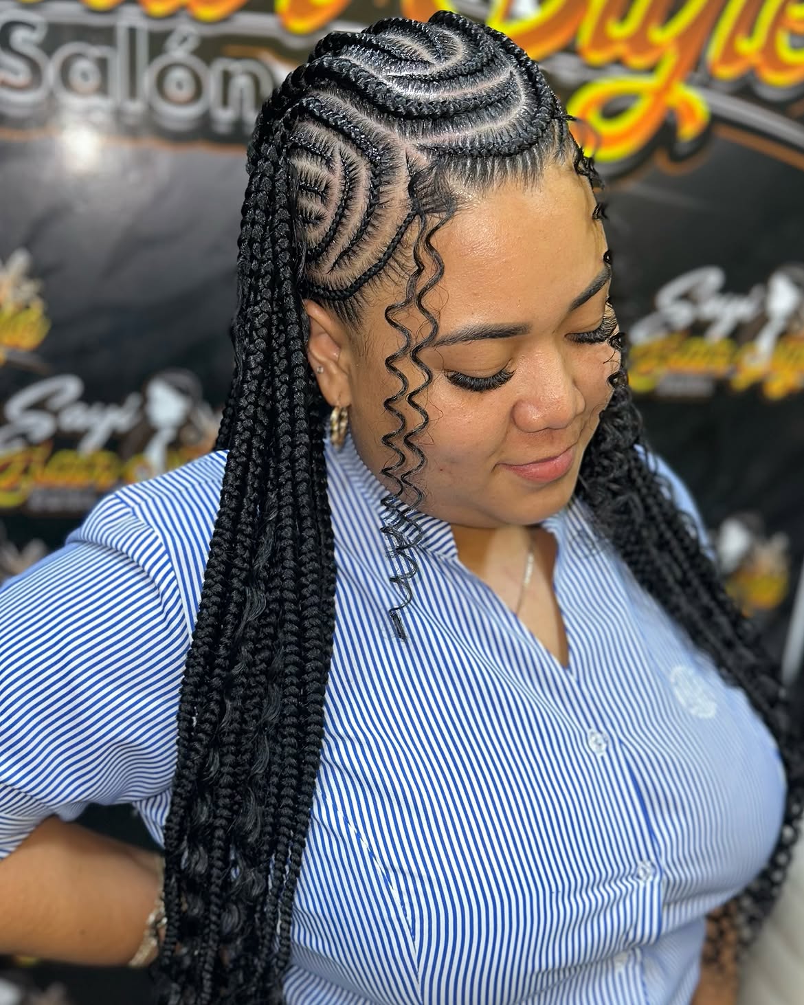 Chic Cornrows With Box Braids
