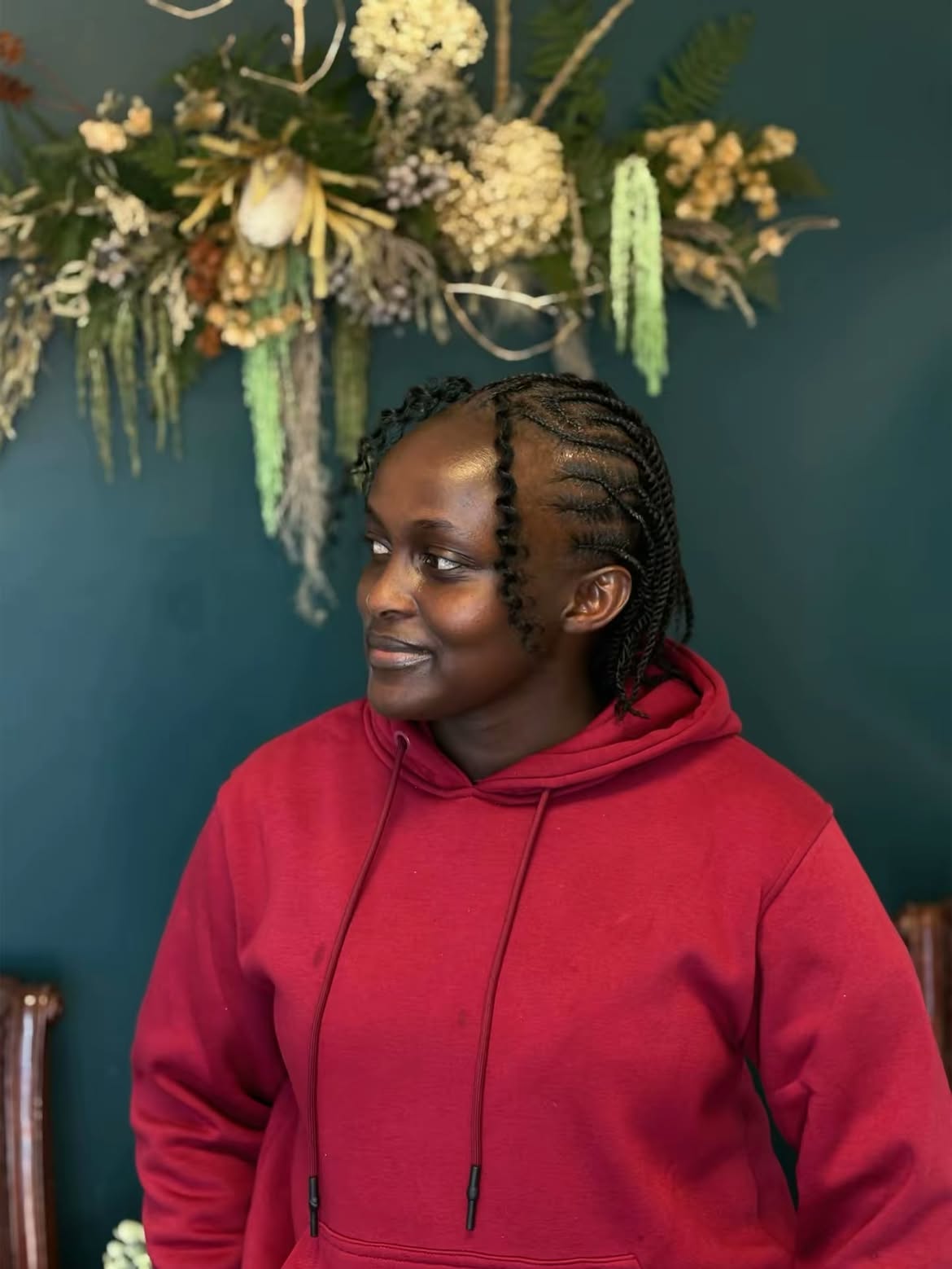 Chic Cornrows With Curly Twists Front Framing