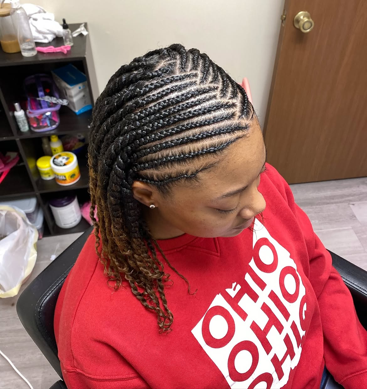 Chic Cornrows With Ombre Twists