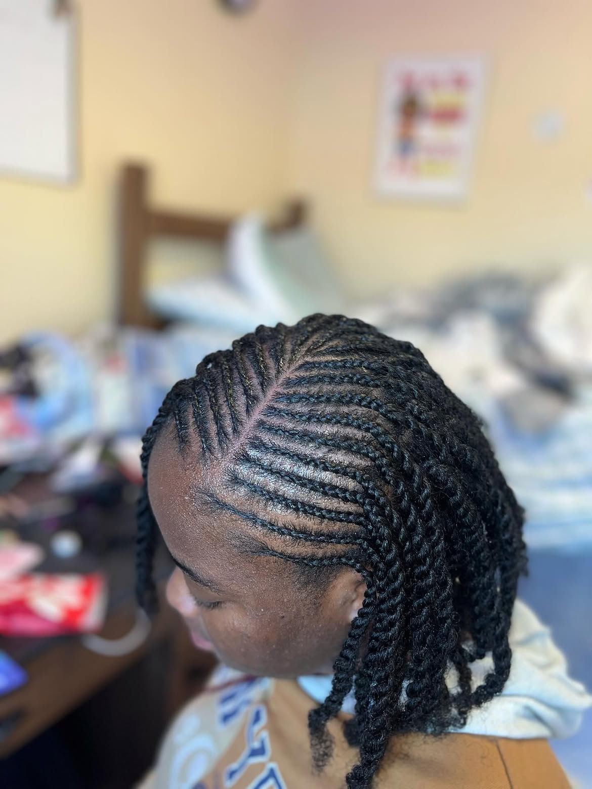 Chic Cornrows With Twisted Marley Hair