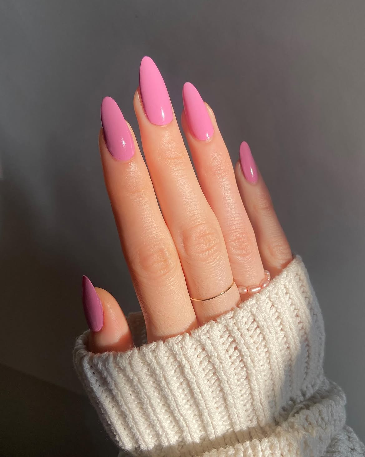Chic Dusty Rose Almond Shaped Nails