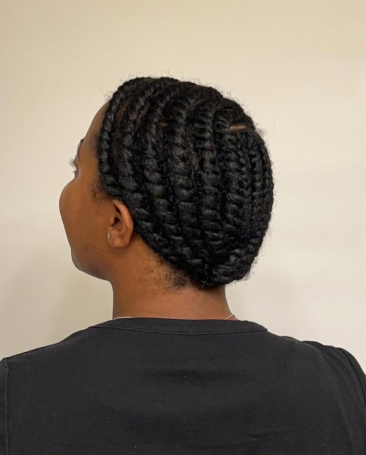 Chic Flat Twists Updo With Defined Edges