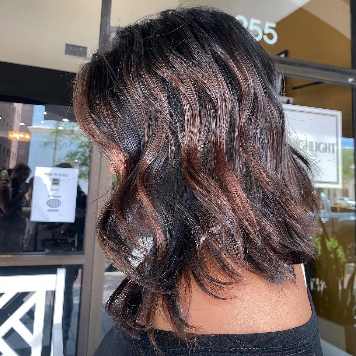 Chocolate Brown Hair With Rose Gold Highlights