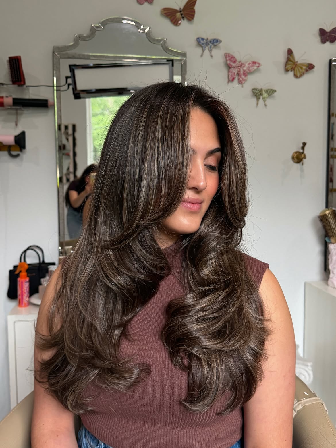 Chocolate Brown Hair With Warm Blonde Highlights