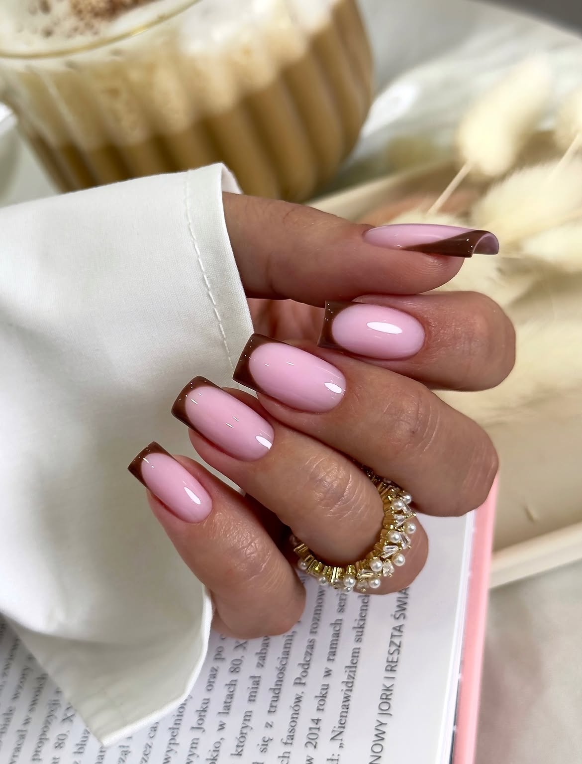 Chocolate Milk French Fade Nails