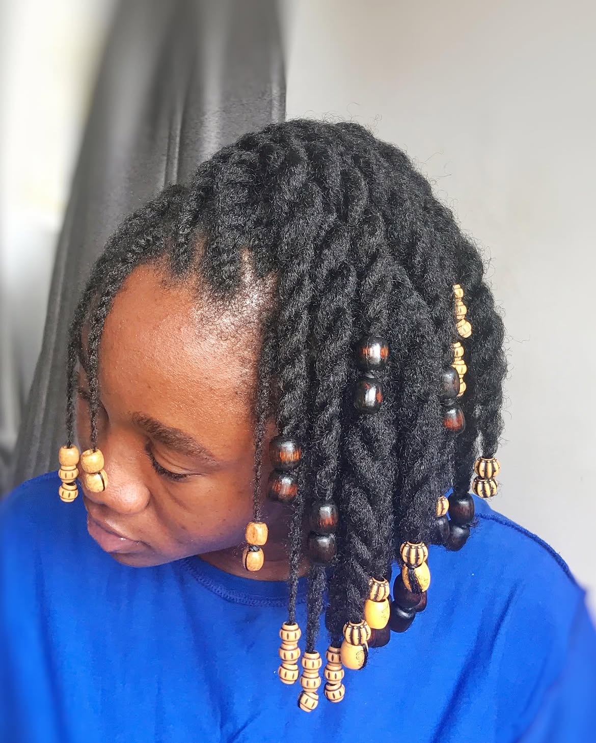 Chunky Twists with Wooden Beads Accent