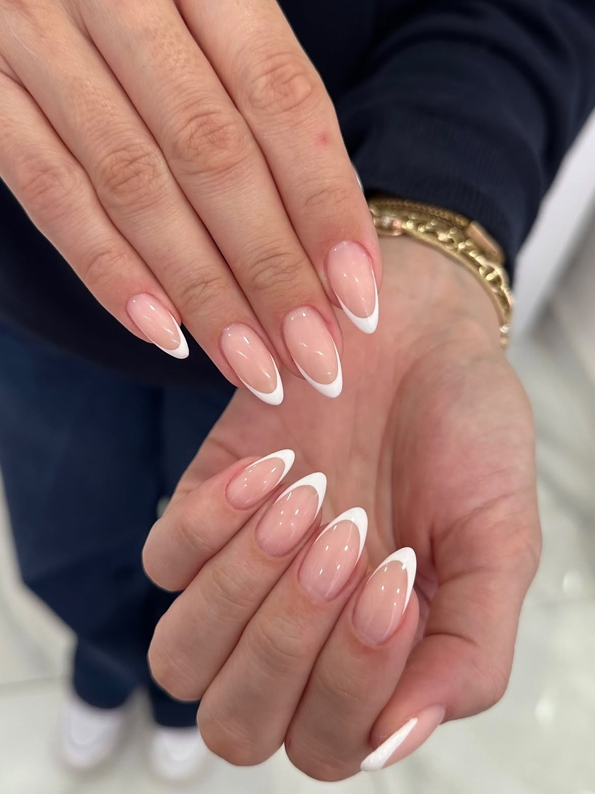 Classic Almond French Tip Nails