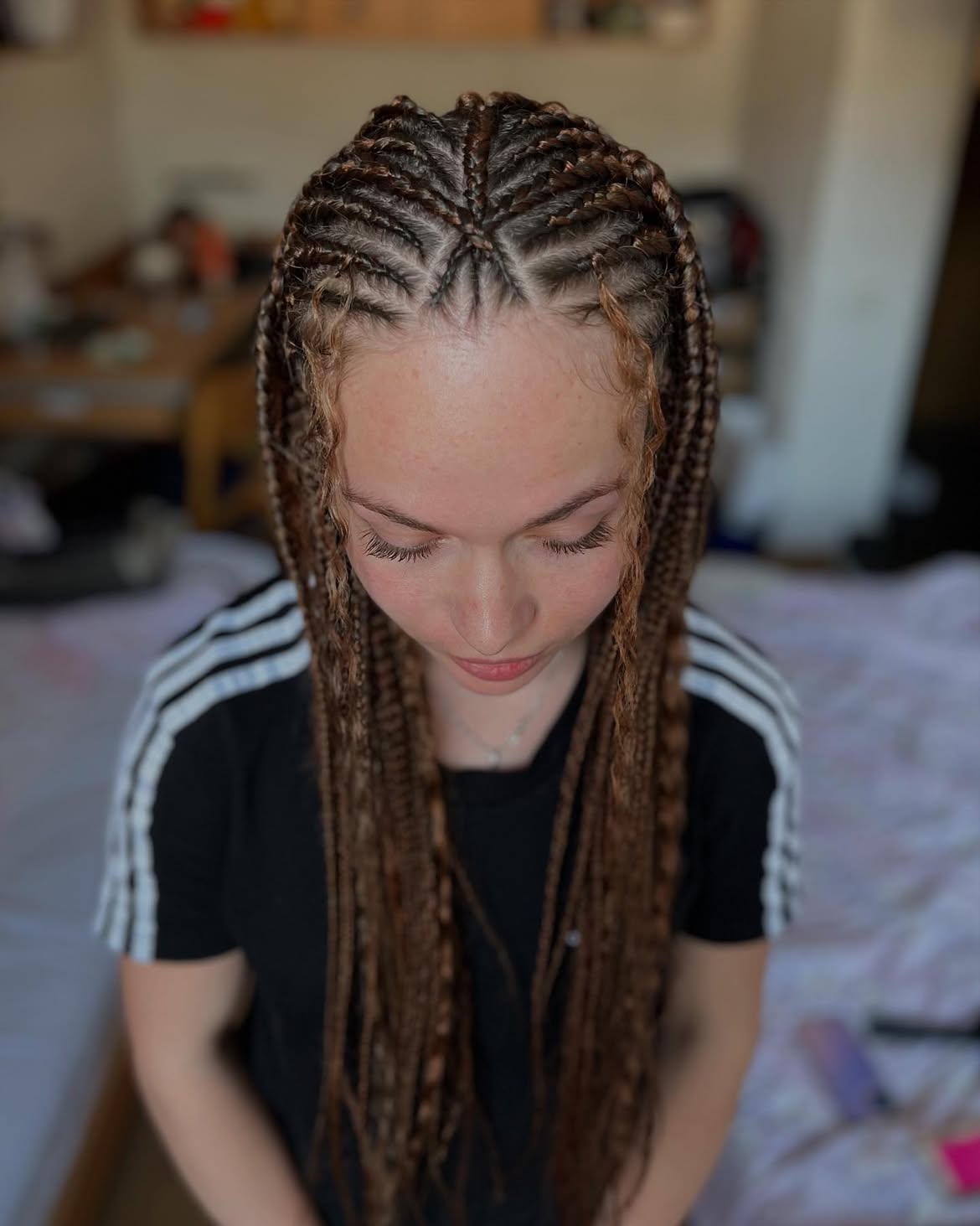 Classic Fulani Braids With Curly Ends