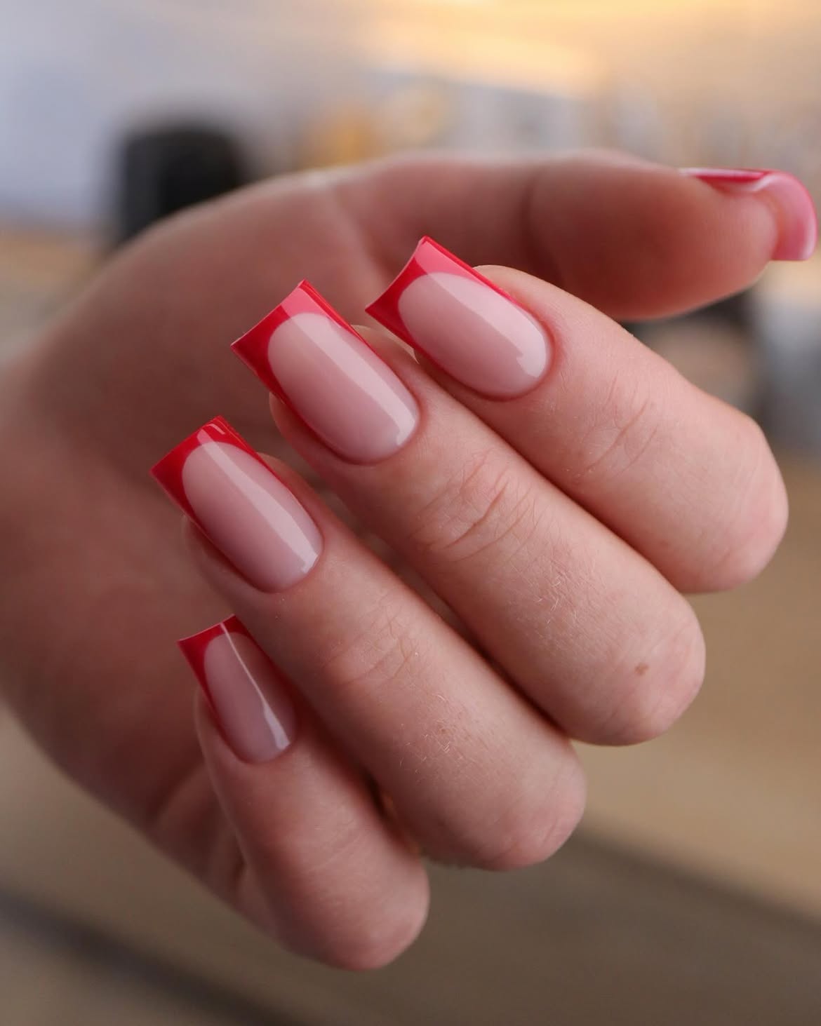 Classic Red Tip French Manicure