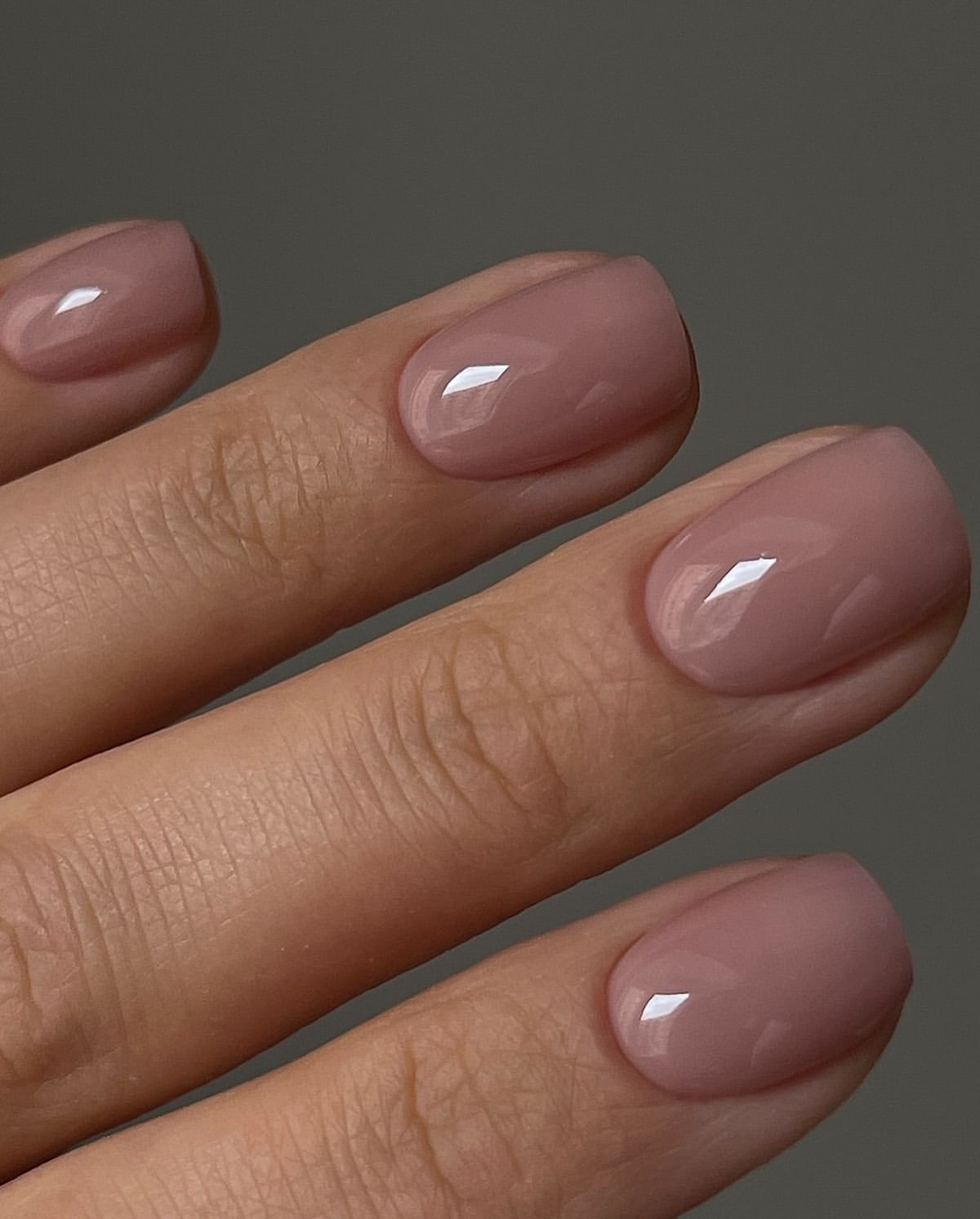 Classic Rose Nude Glossy Squoval Nails