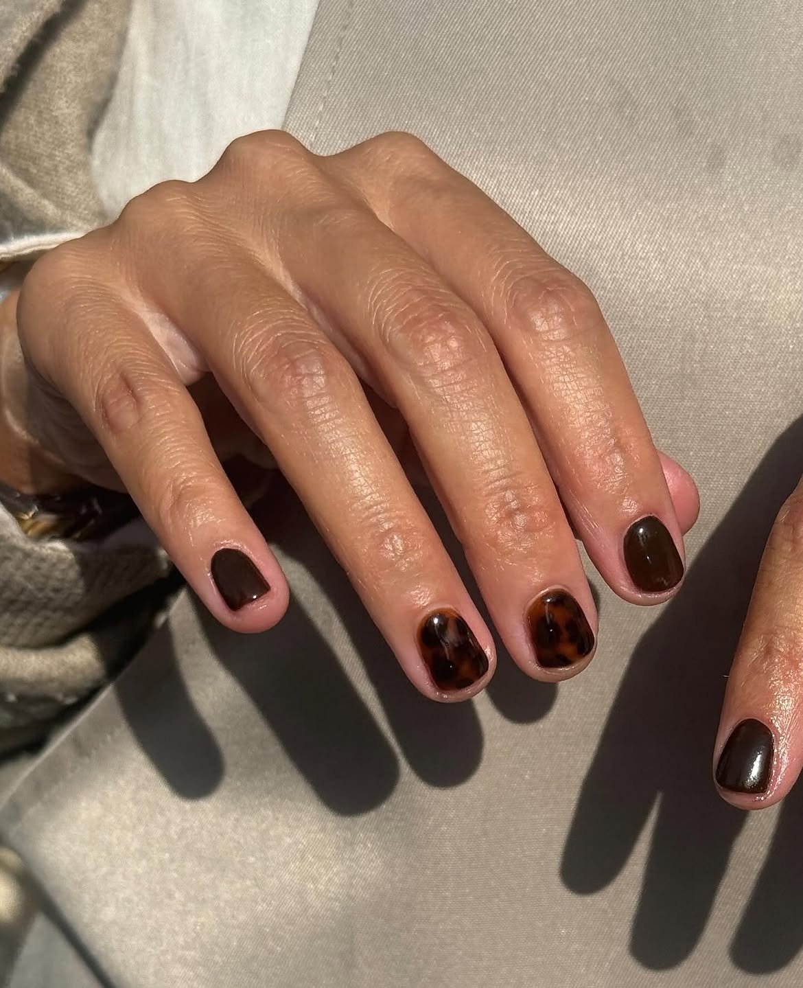 29 Stunning October Nail Ideas You Need To Try Now 18 Classic Tortoiseshell and Deep Brown Nails