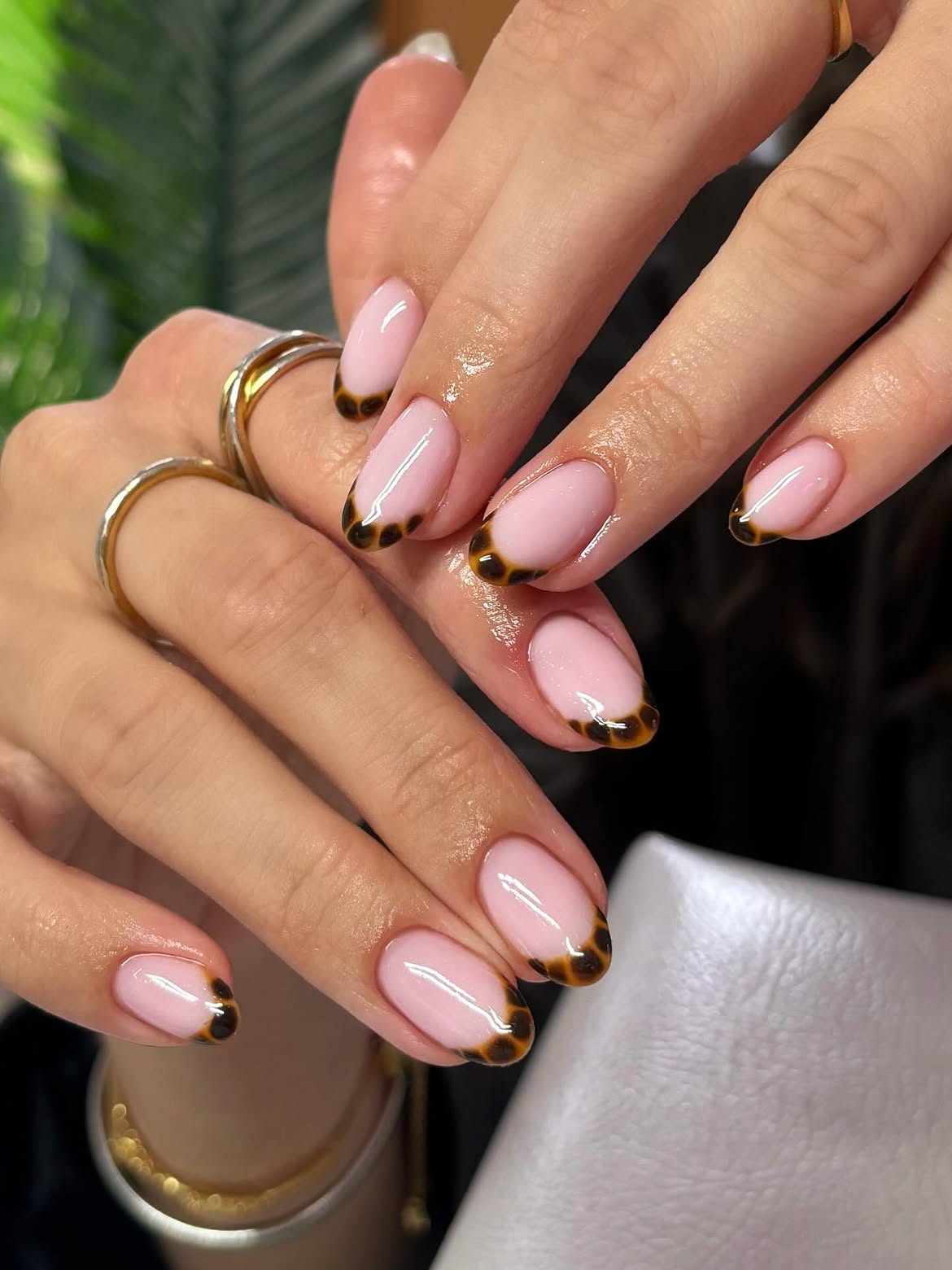 29 Stunning October Nail Ideas You Need To Try Now 11 Classic Tortoiseshell French Tip Almond Nails